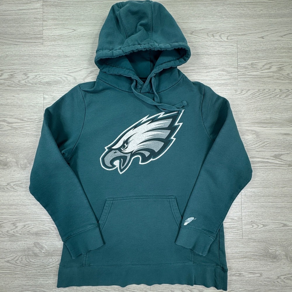 NFL Youth Hoodie Philadelphia Eagles Teal Large Pullover Sweatshirt Logo Sporty‎